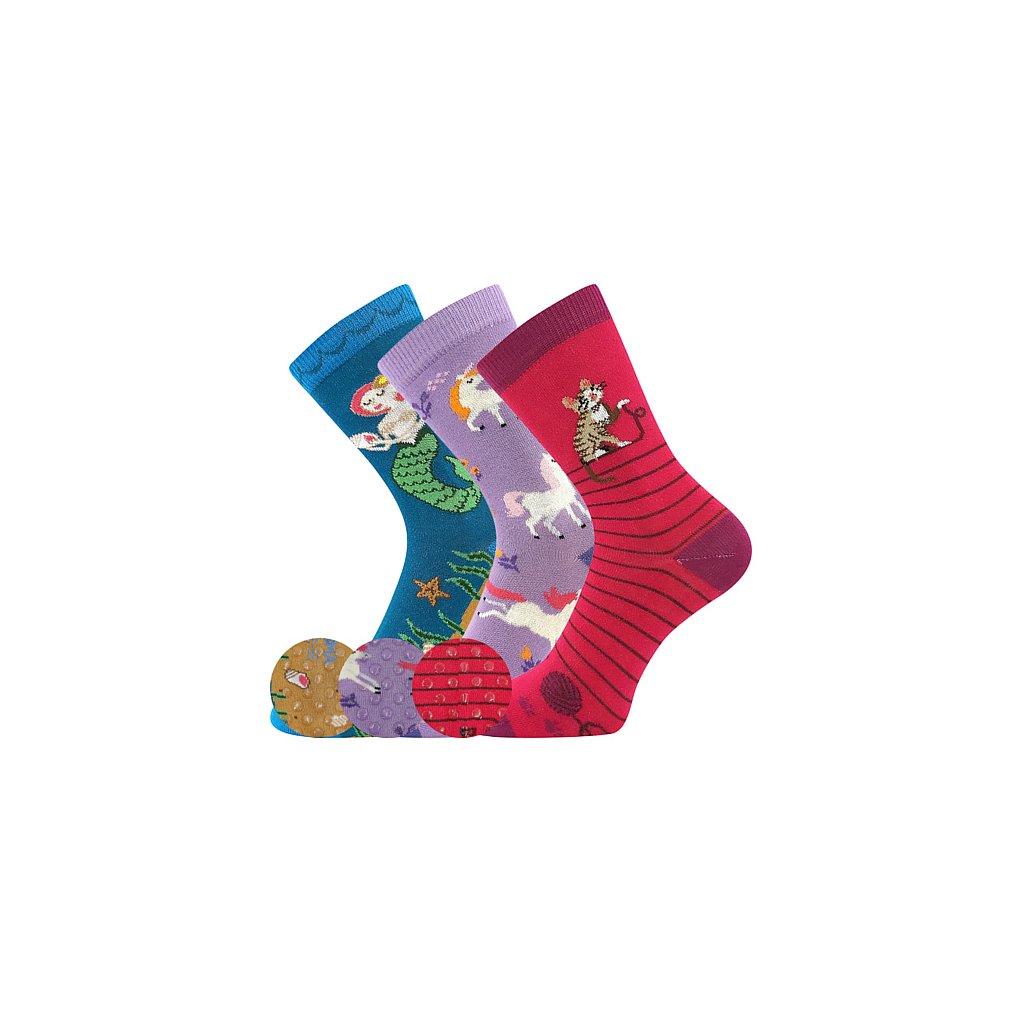 Voxx Filip 06 ABS Mix C Girls rutschfeste Socken, 3 Paare
