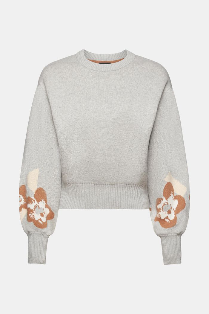 Floraler Pullover mit Puffärmeln