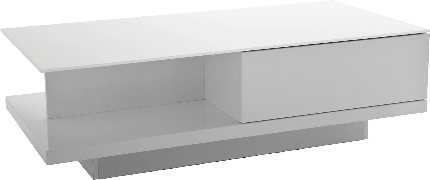 SalesFever Couchtisch, mit Tischplatte aus gehärtetem Kristallglas