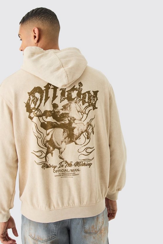 Official Hoodie mit Acid-Waschung und Official-Print