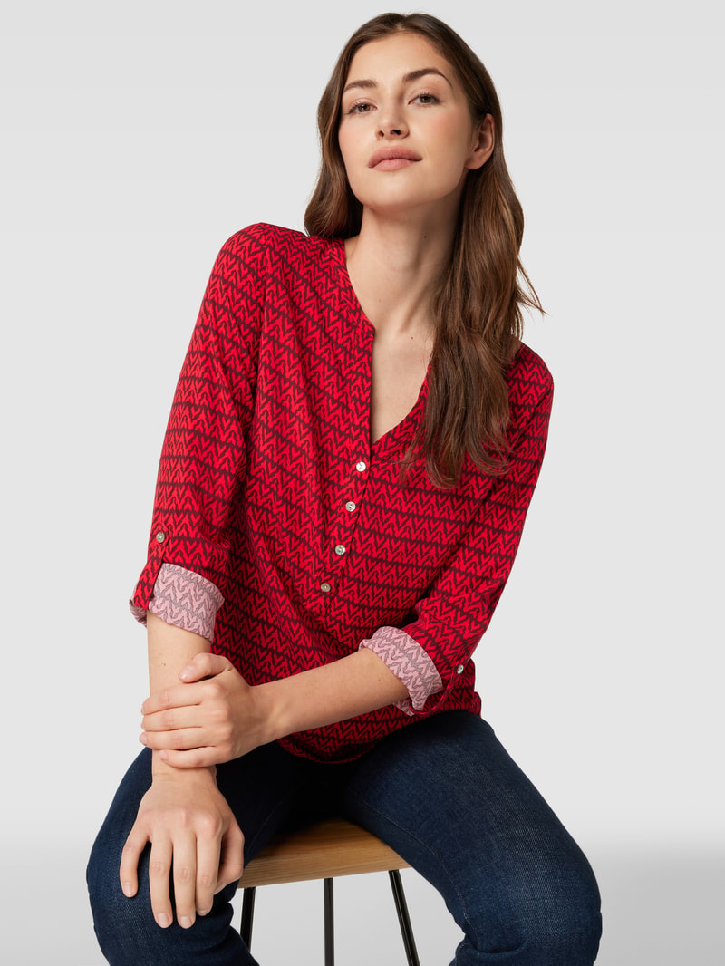 Bluse mit Allover-Muster in rot