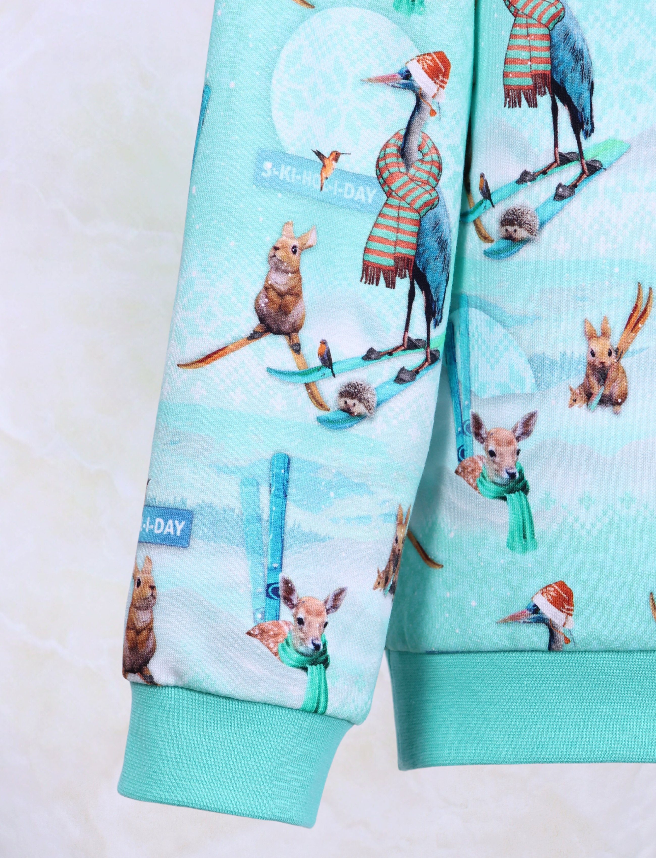 coolismo Sweater Kinder Sweatshirt Mädchen Pullover mit niedlichem Skihasen-Print Baumwolle, Made in Europa