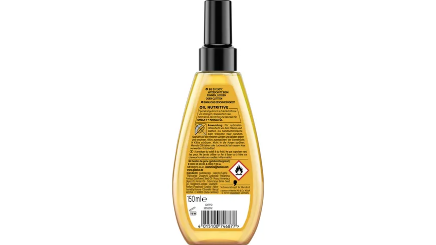GLISS KUR Spray 150 ml Hitzeschutz Öl-Spray Oil Nutritive 150 ml