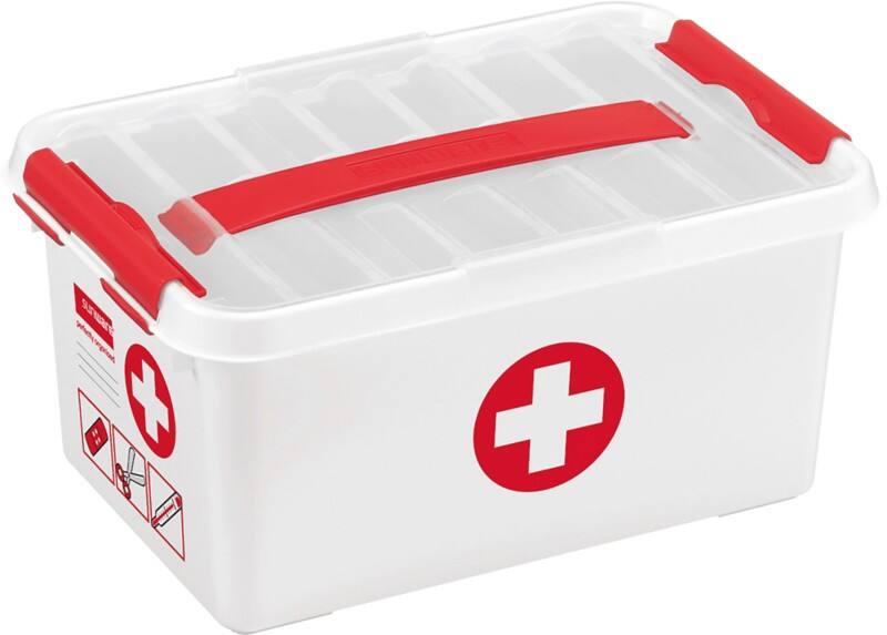 Helit Erste-Hilfe Aufbewahrungsbox Q Line Weiß 6 Liter 145 (H) x 300 (B) x 200 (T) mm 4 Stück