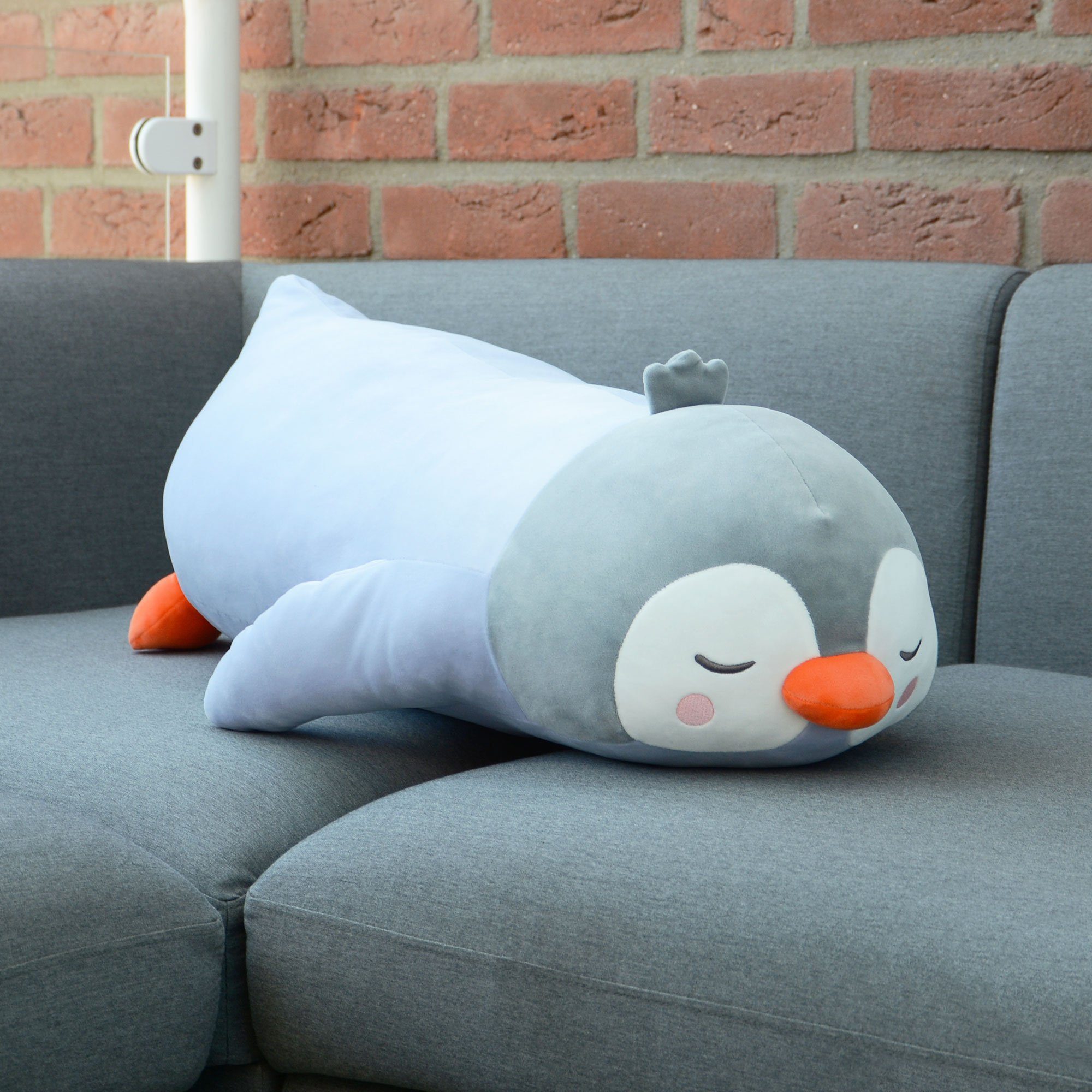 UNUS HOME Seitenschläferkissen Pinguin Kissen, 1-tlg., 50 cm Hellblau, Lagerungskissen Stillkissen Kissen für Kinder Dekoration extrem weich