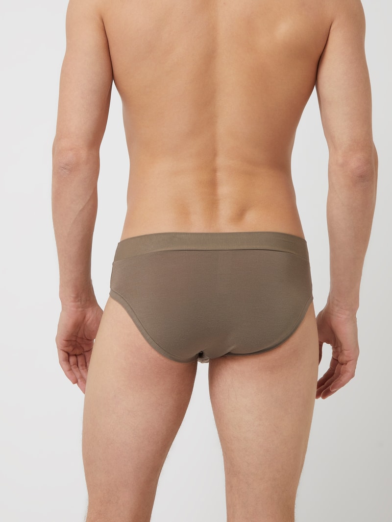 Slip mit Stretch-Anteil im 2er-Pack in olivgrün