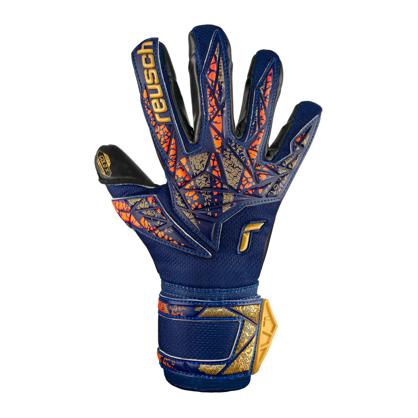 Reusch Attrakt Gold X TW-Handschuhe Blau Gold Schwarz F4411
