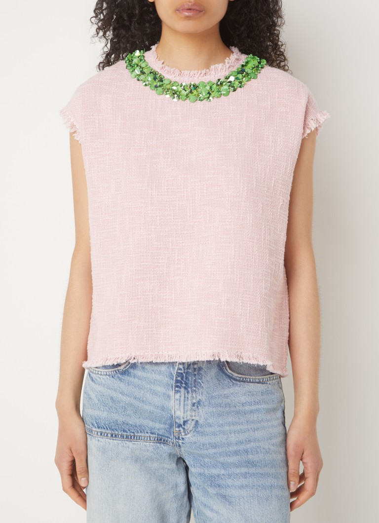 Top in maglia grossa impreziosito da strass Essentiel Antwerp