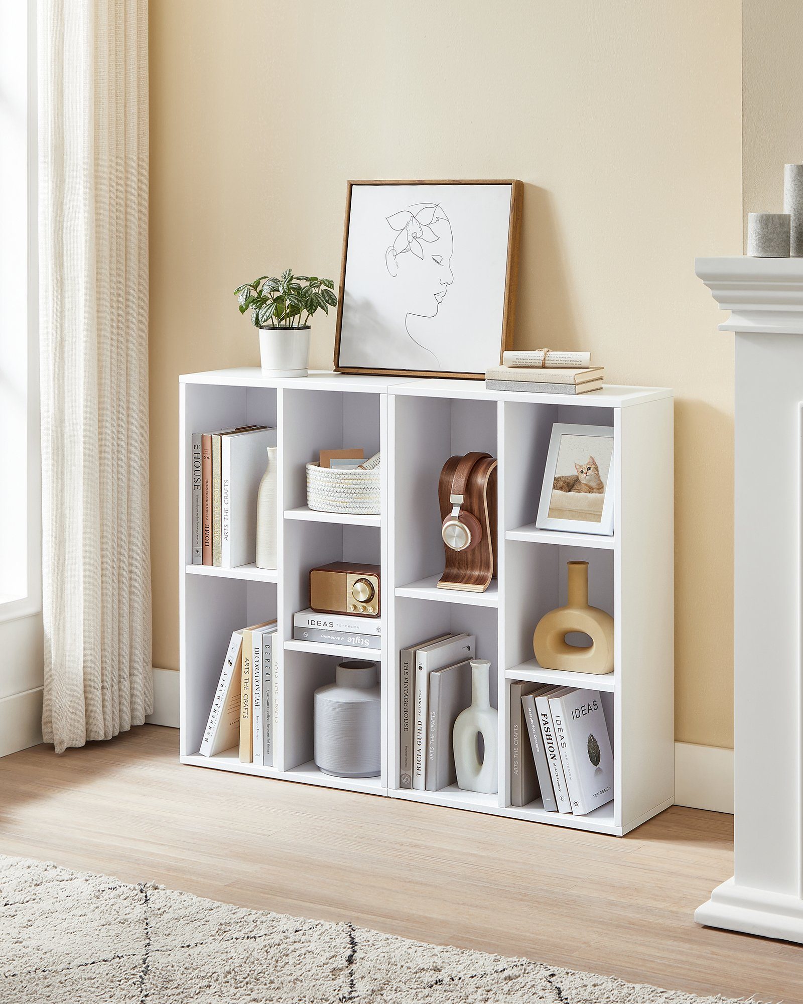 VASAGLE Bücherregal Standregal, mit 5 Fächern, 24 x 50 x 80 cm