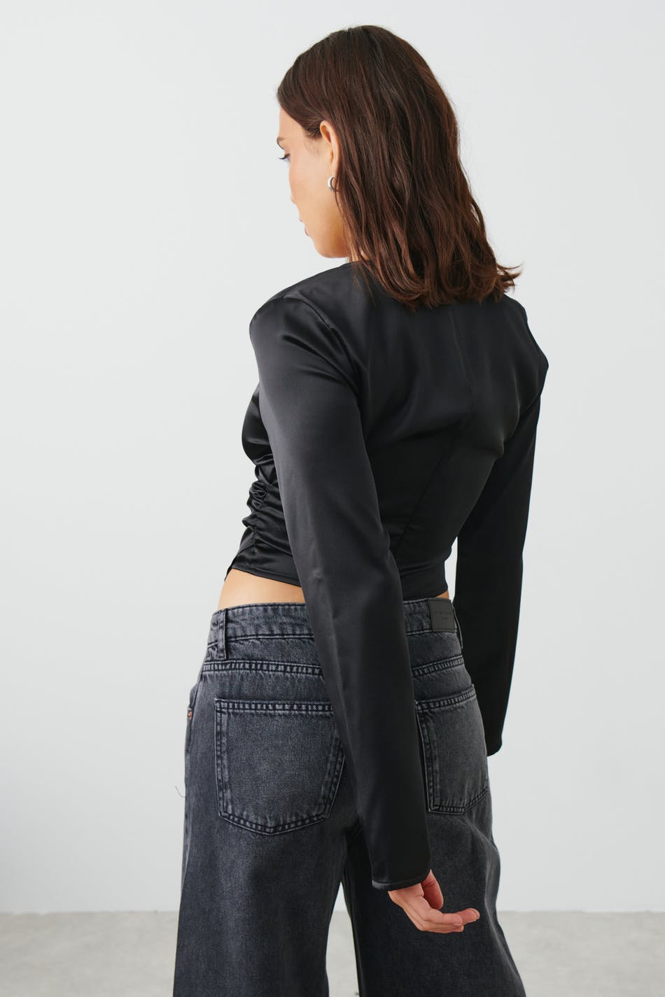 Wrap satin blouse