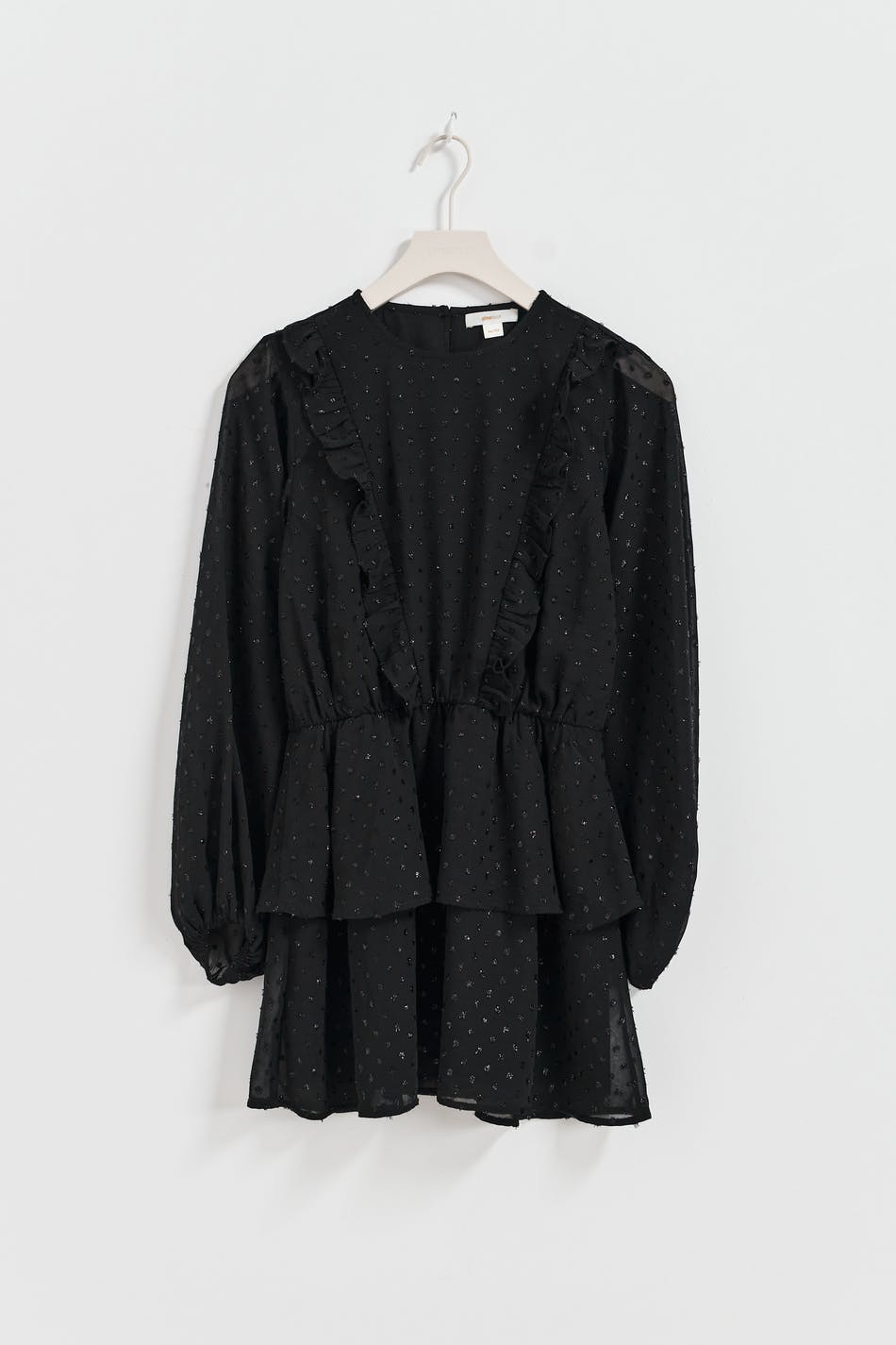 Y long sleeve frill dress