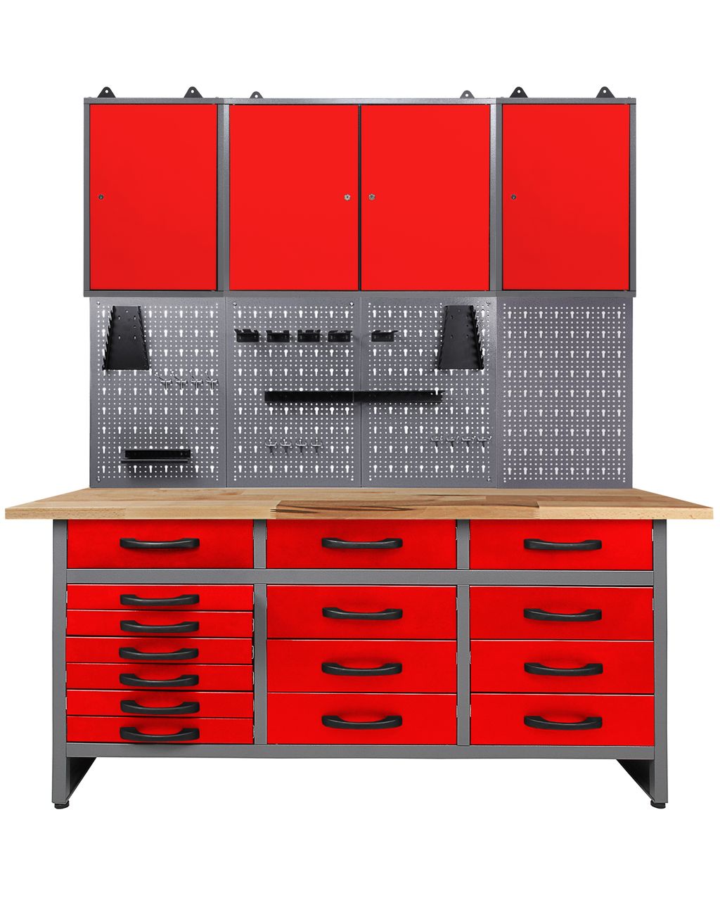 Ondis24 Werkstatt Set Konny 160 cm 3 Schränke rot