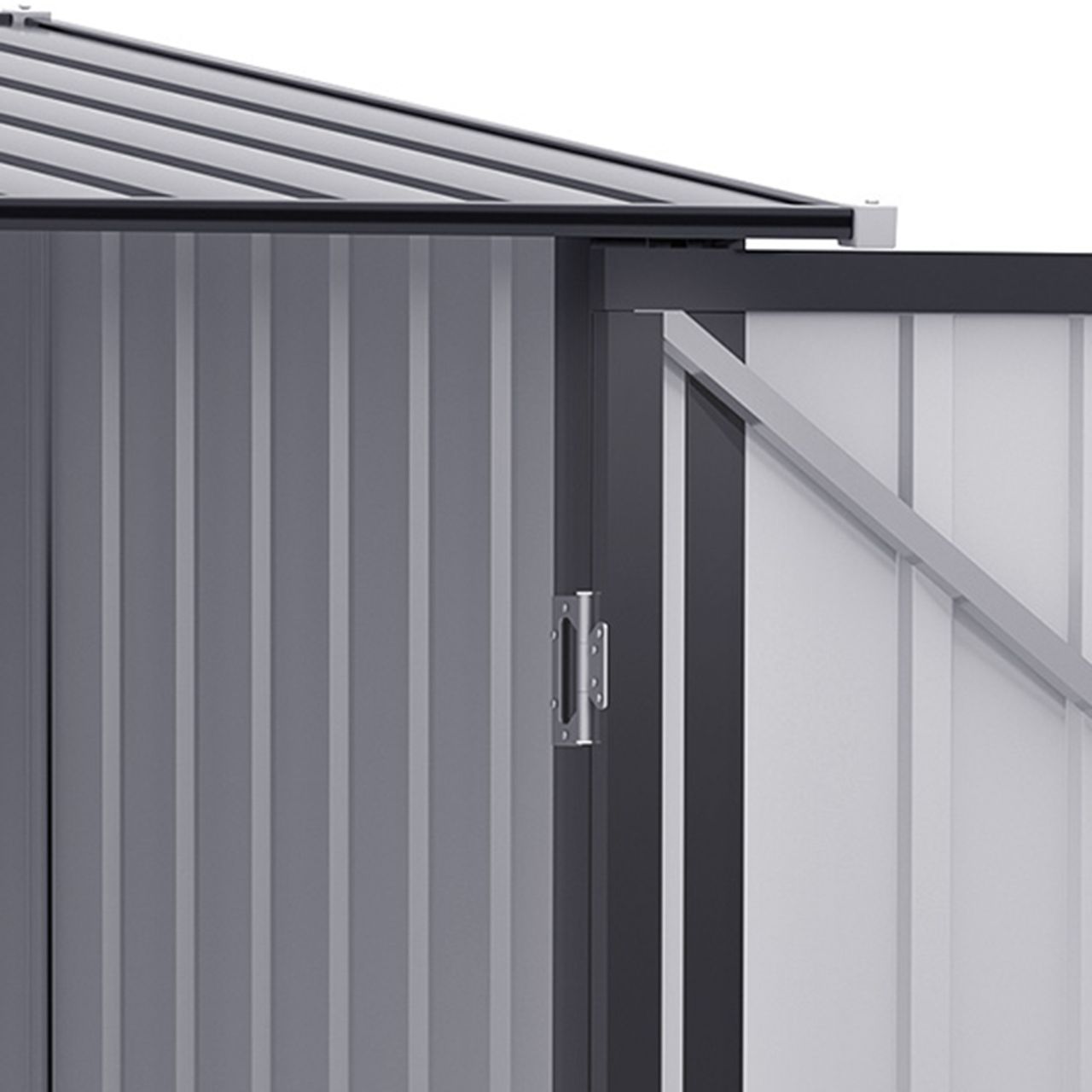 Outsunny Gerätehaus mit Pultdach 1 x 1 m Metall Gartenhaus 0,92m² Stahl Grau