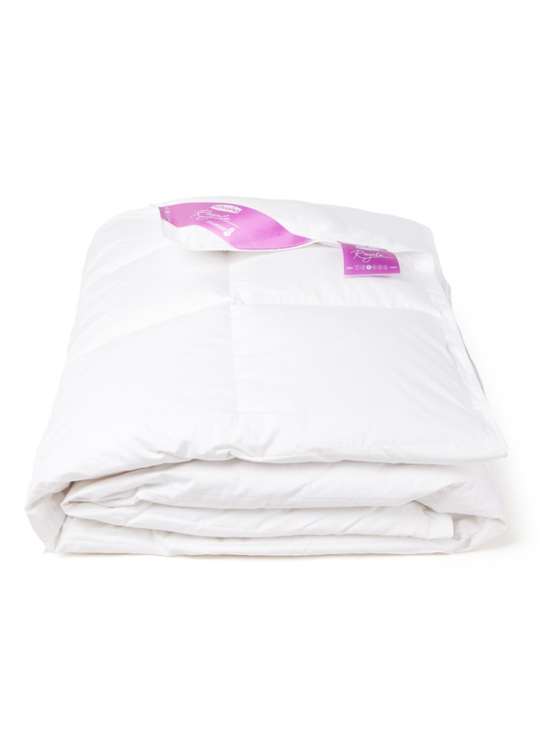 Pilotă single Silvana Royale Violet 3 din satin de bumbac mediu-ușor cu umplutură de puf