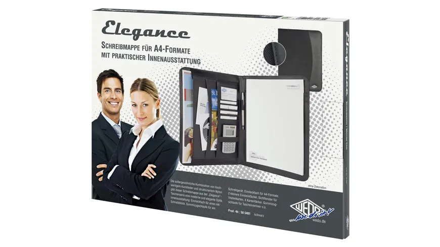 WEDO Schreibmappe Elegance A4 schwarz
