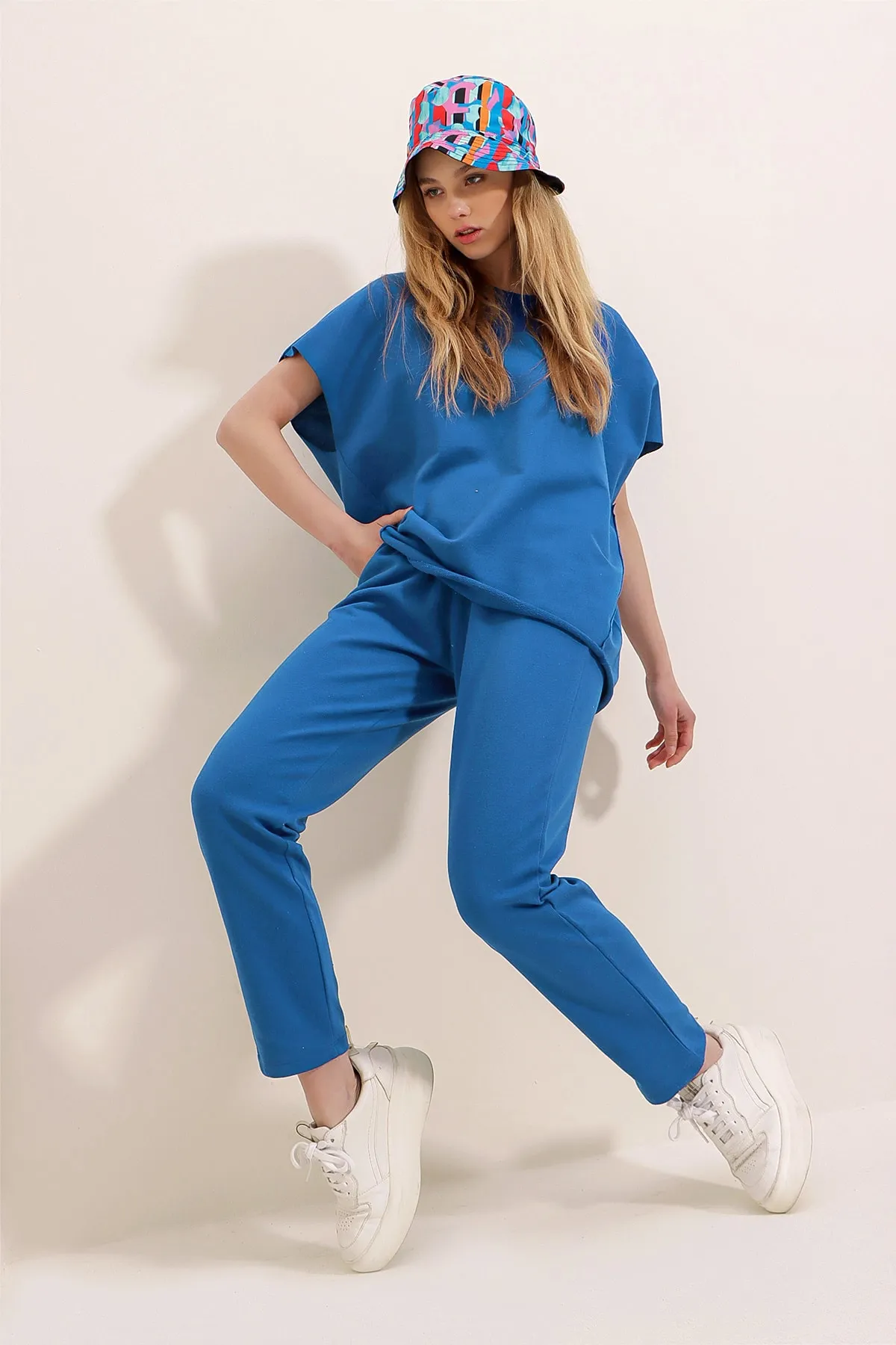 Trend Alaçatı Stili  Trainingsanzug - Dunkelblau - Regular Fit