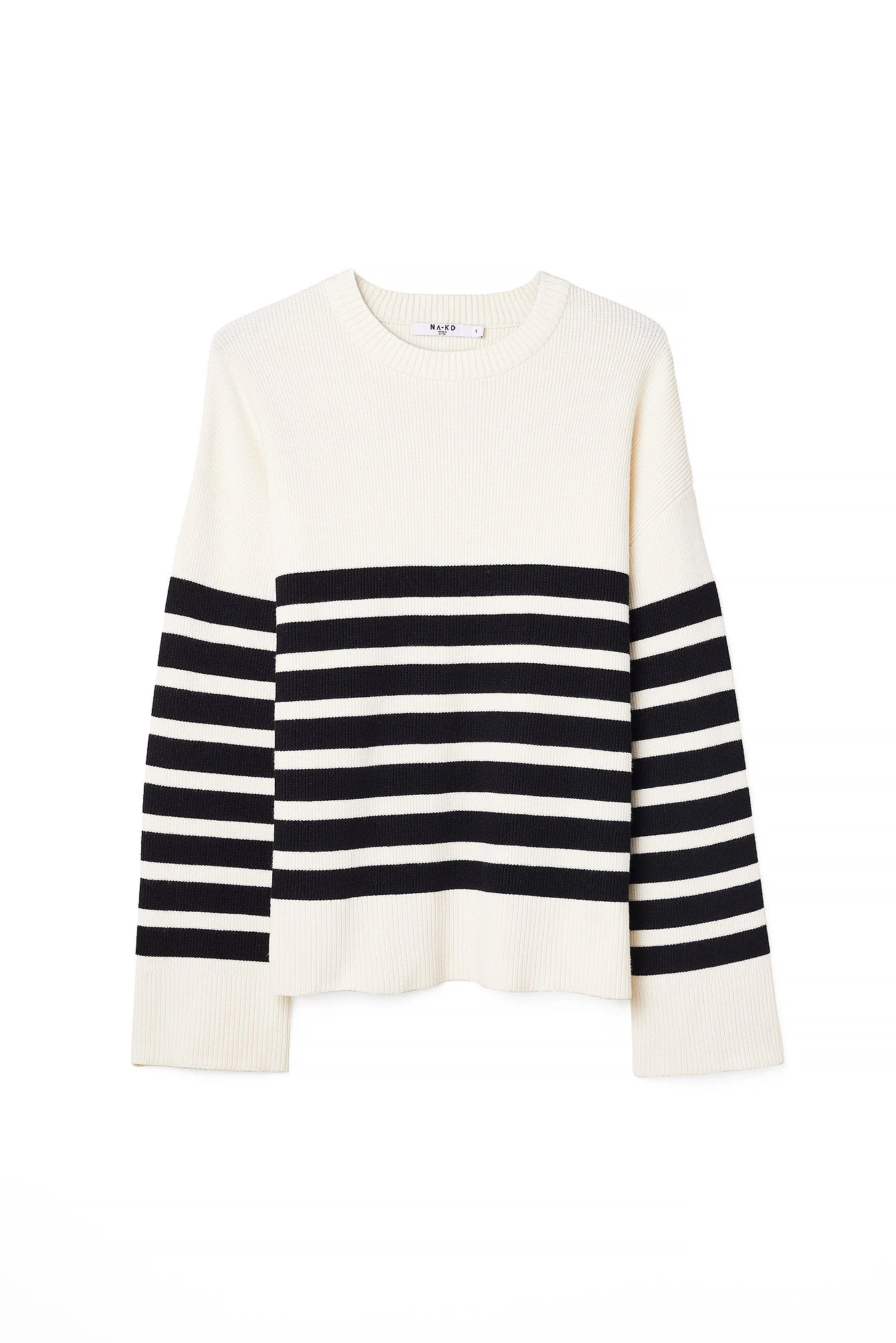 Gestreifter Pullover mit Rundhalsausschnitt
