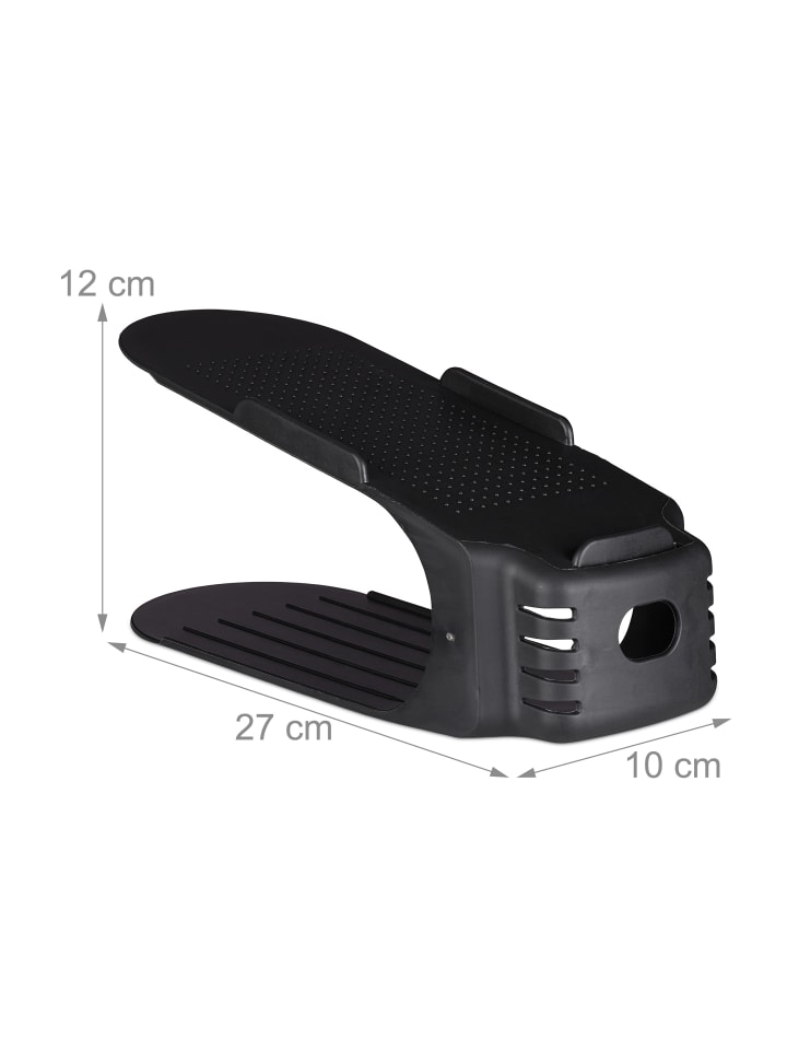 relaxdays 12x Schuhstapler in Schwarz günstig kaufen onesize