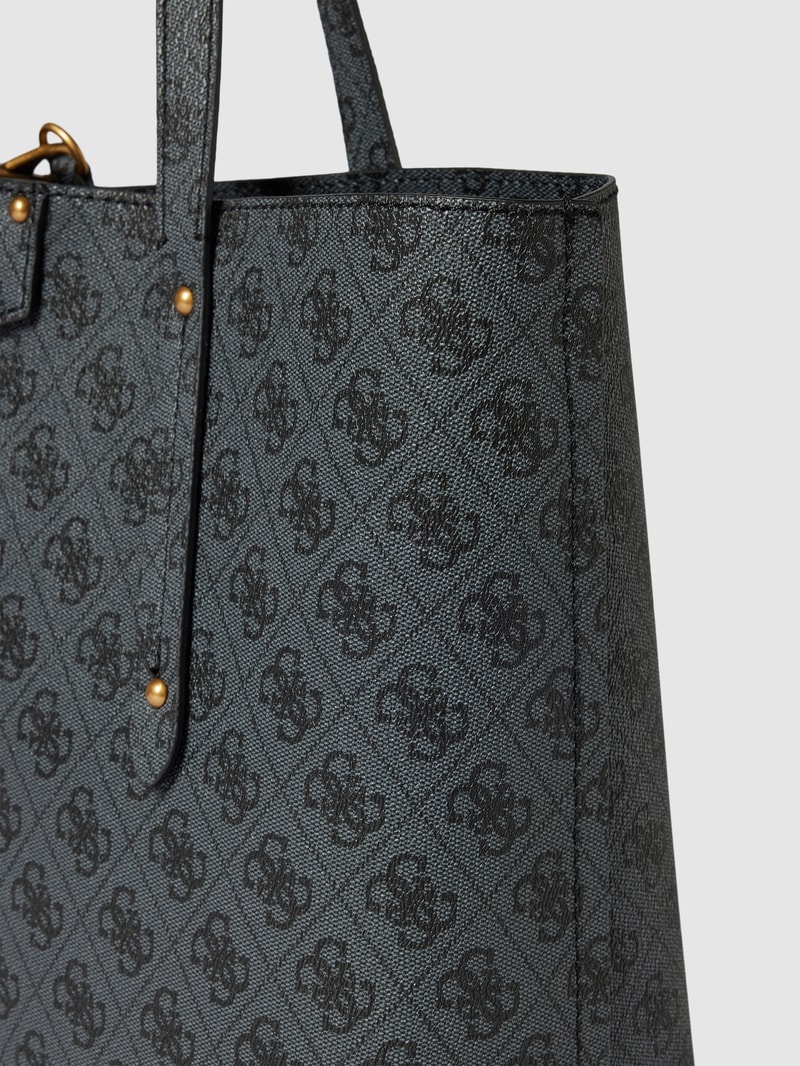 Shopper mit Allover-Muster Modell 'ECO BRENTON' in schwarz