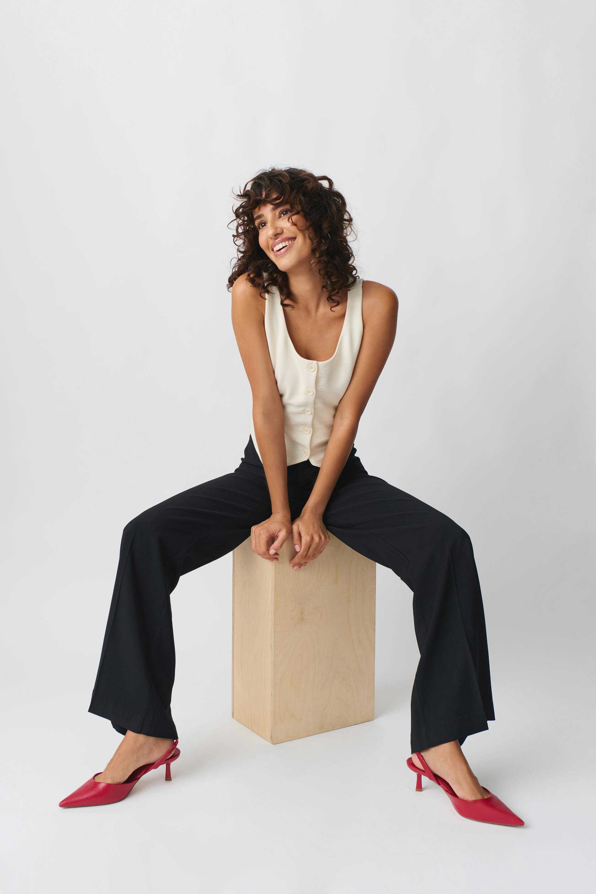 Straight viscose trousers