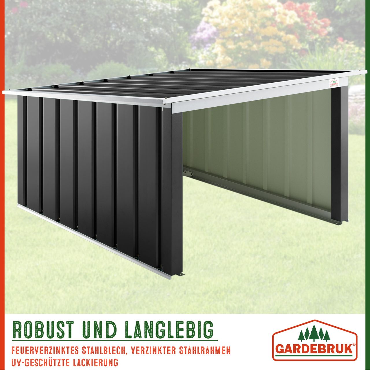 Casaria Gardebruk® Mähroboter Garage Anthrazit Metall 89x90x54cm