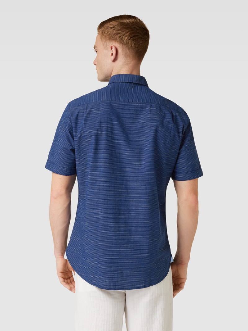 Freizeithemd mit Strukturmuster in marineblau