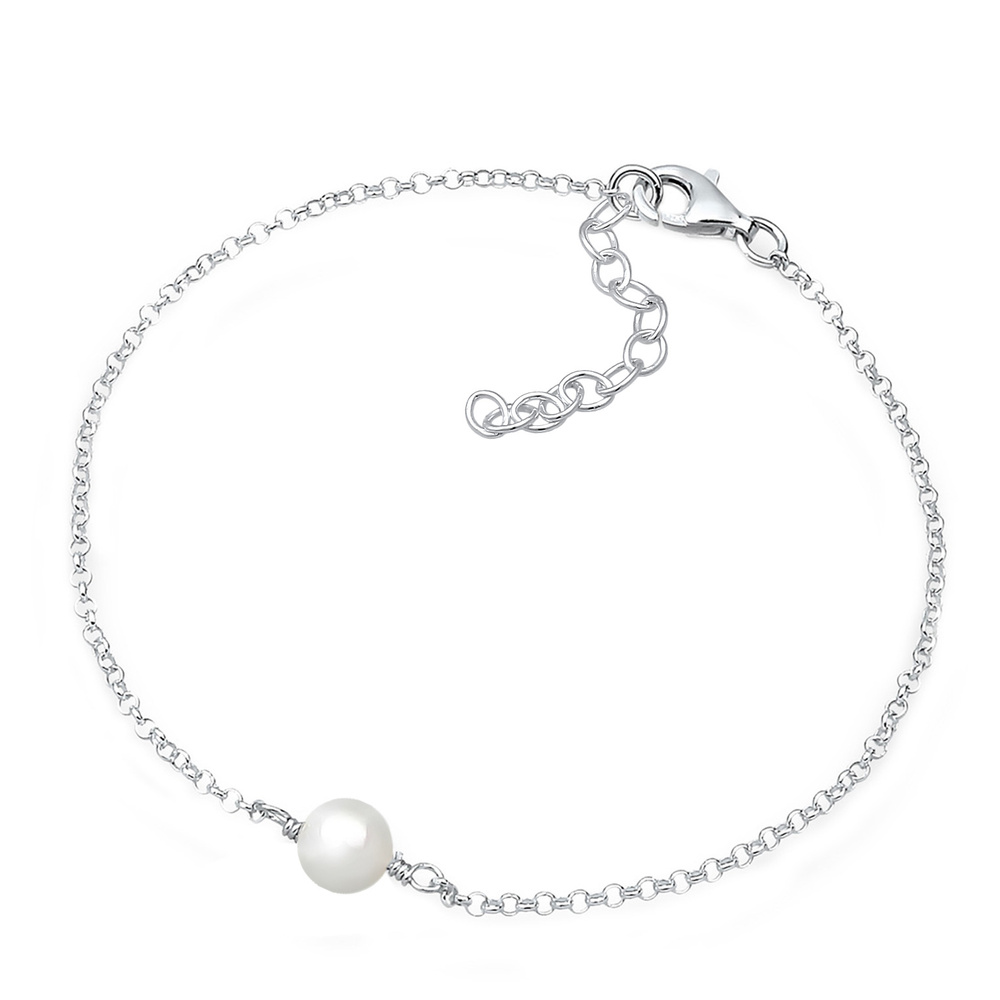 Elli Elli Bracelet Femmes Elégant avec Perle de Coquillage en Argent Sterling 925 Bracelet