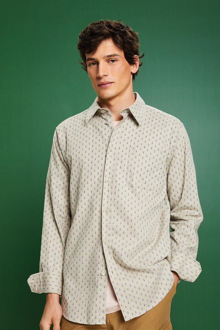 Schmal geschnittenes Twill-Hemd mit Muster