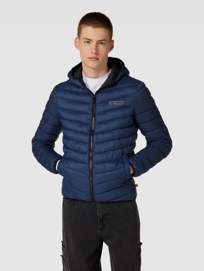 Steppjacke mit Kapuze in dunkelblau
