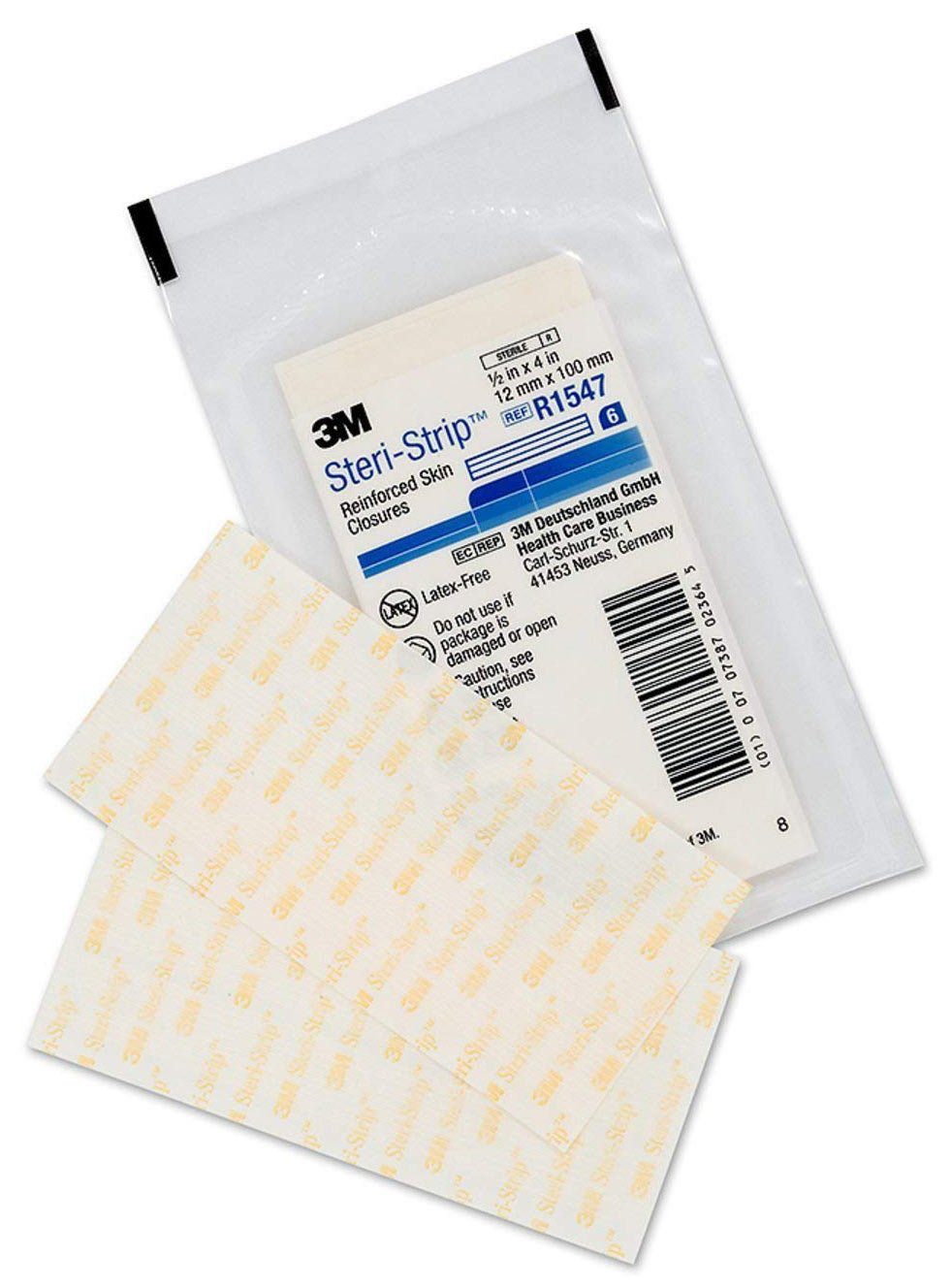 3M Druckstellenpflaster 3M Steri-Strip Wundverschlussstreifen Pflaster, R1547, 12 mm x 100 mm, 10 x 6 Streifen/Packung (10 St)