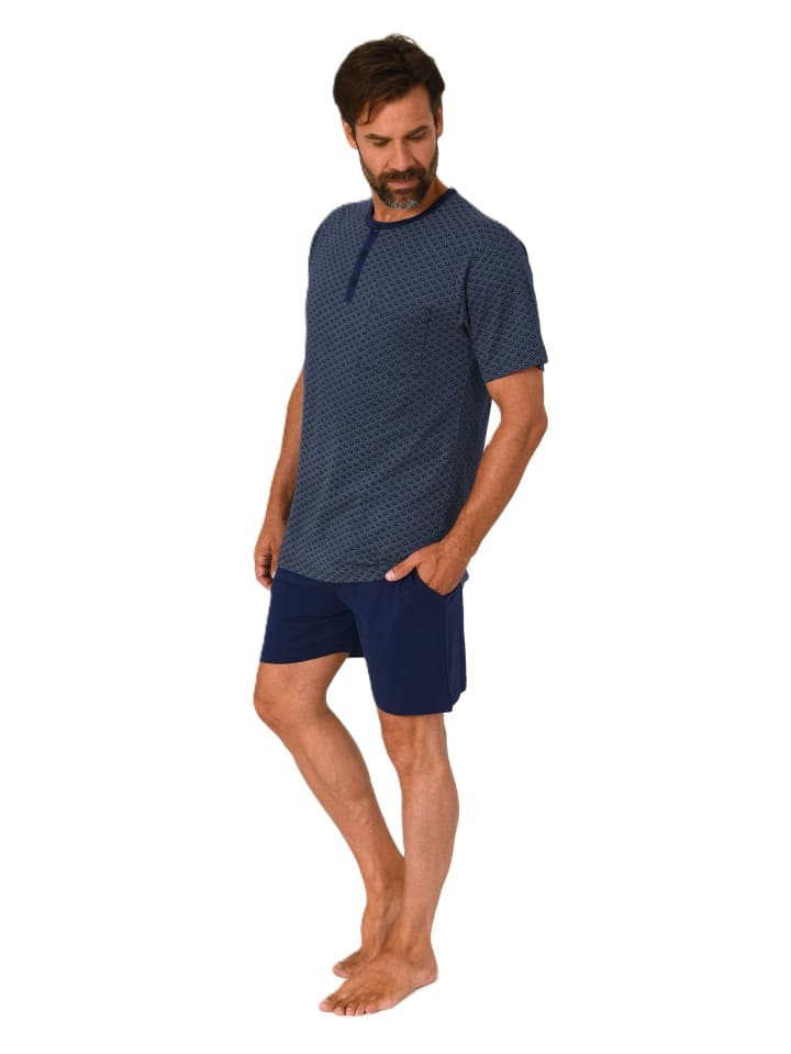 NORMANN Kurzarm Schlafanzug Shorty Pyjama print Übergröße in grün günstig kaufen