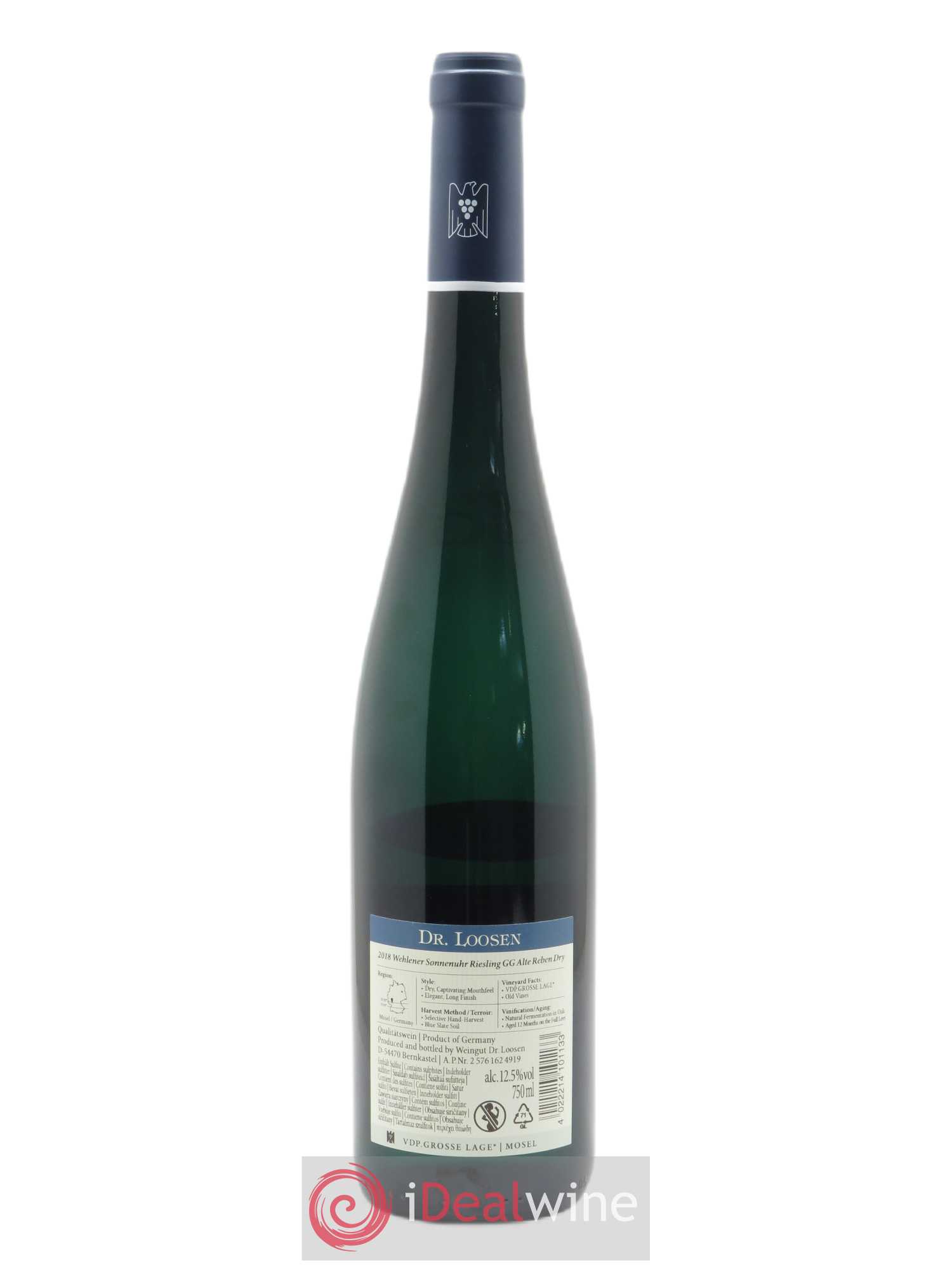Riesling Dr. Loosen Wehlener Sonnenuhr Trocken Grosses Gewächs  2018 - Lot de 1 Bouteille