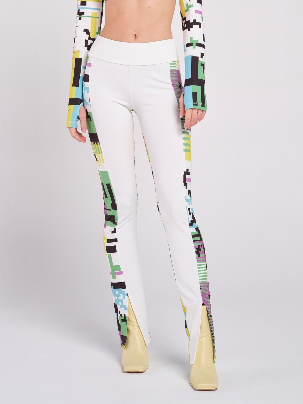 Rockupy Leggings Leggings in Pixel Art Pearl Teilungsnaht mit PixelMuster