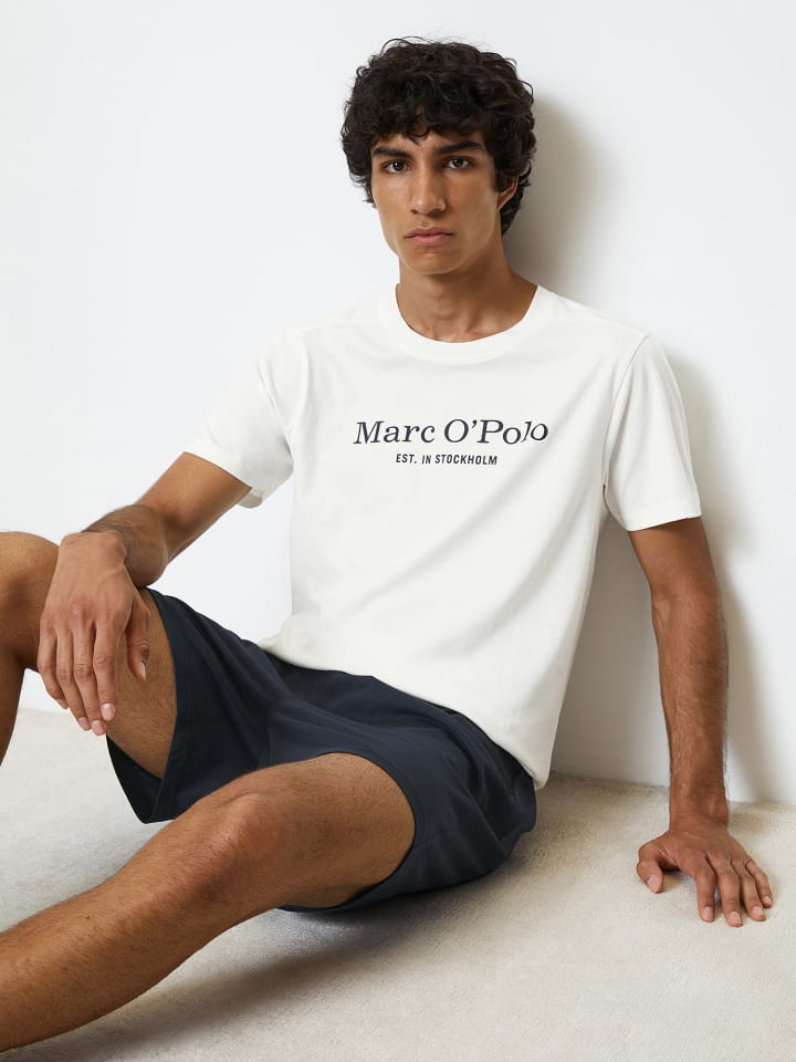 Marc O'Polo Pyjama Mix & Match Cotton in Blau/Weiss günstig kaufen