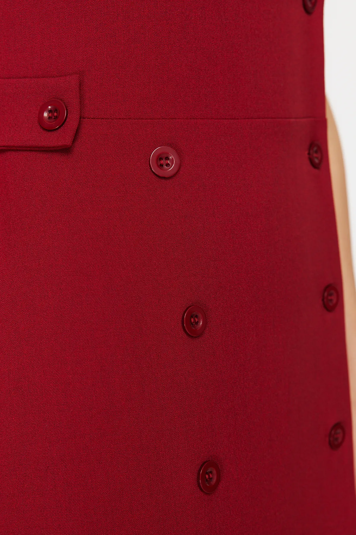 Trendyol Collection  Burgunderrotes gewebtes Kleid mit Knöpfen TWOAW24EL00422