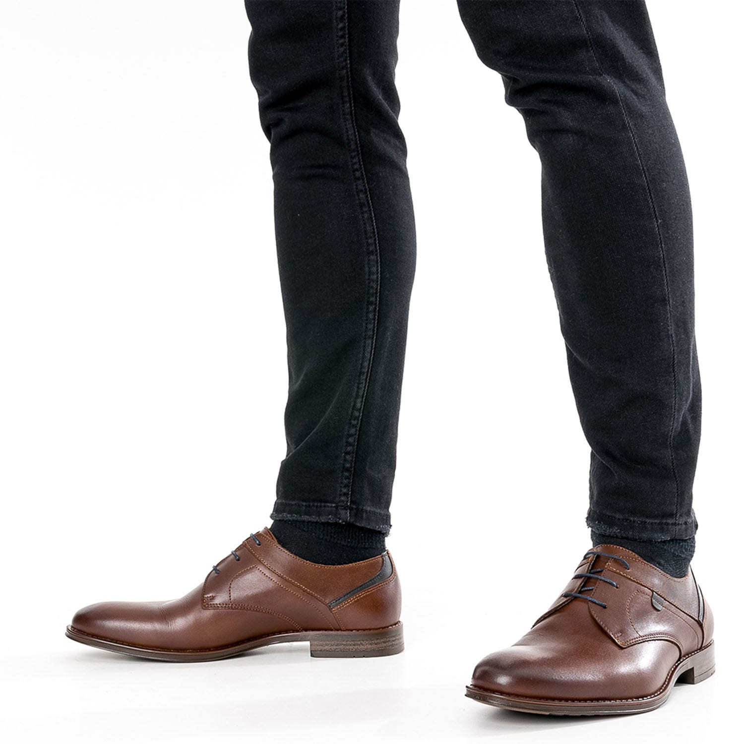Derby confort marron en cuir