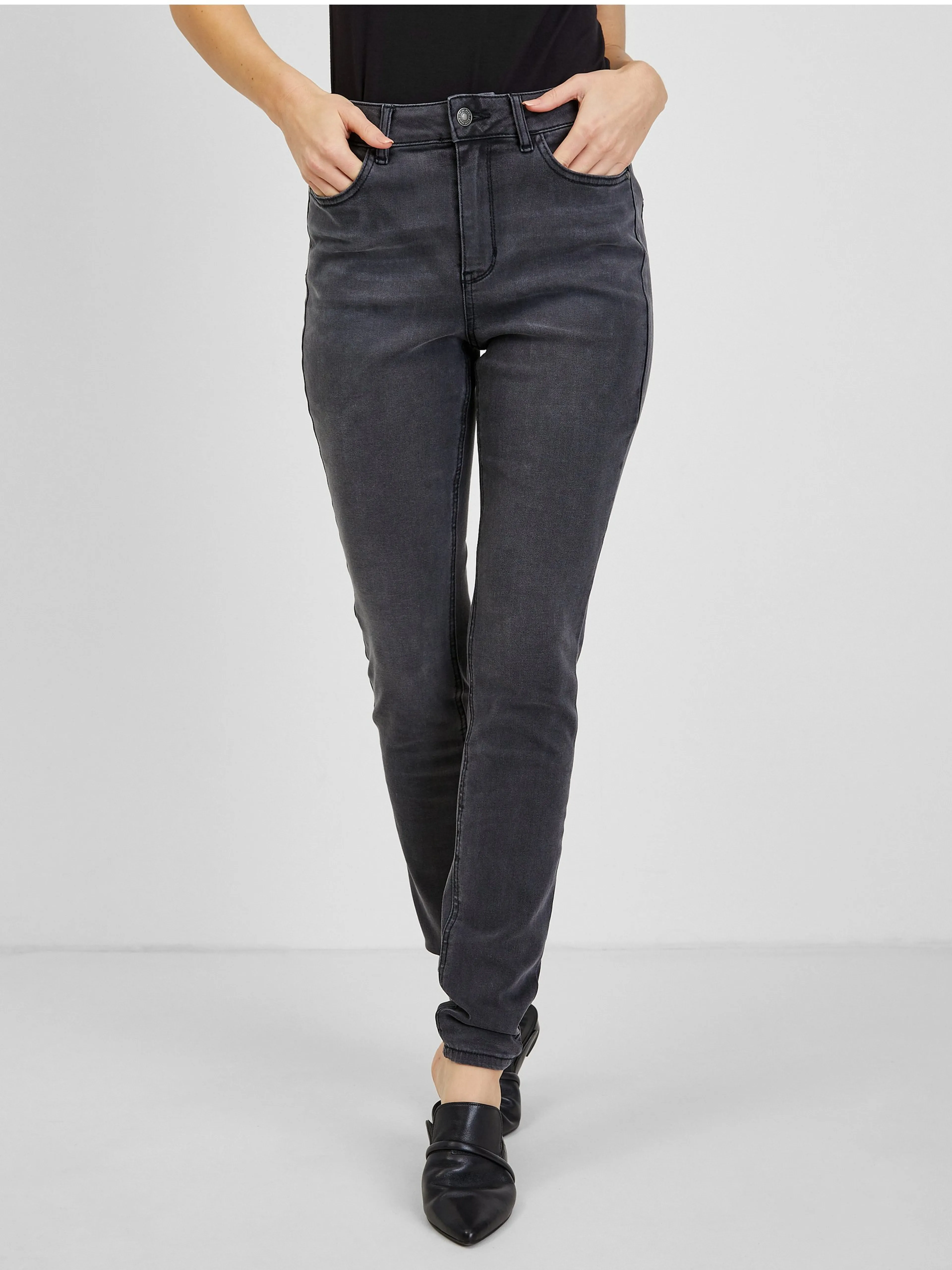 Dunkelgraue Damenjeans Skinny Fit ORSAY