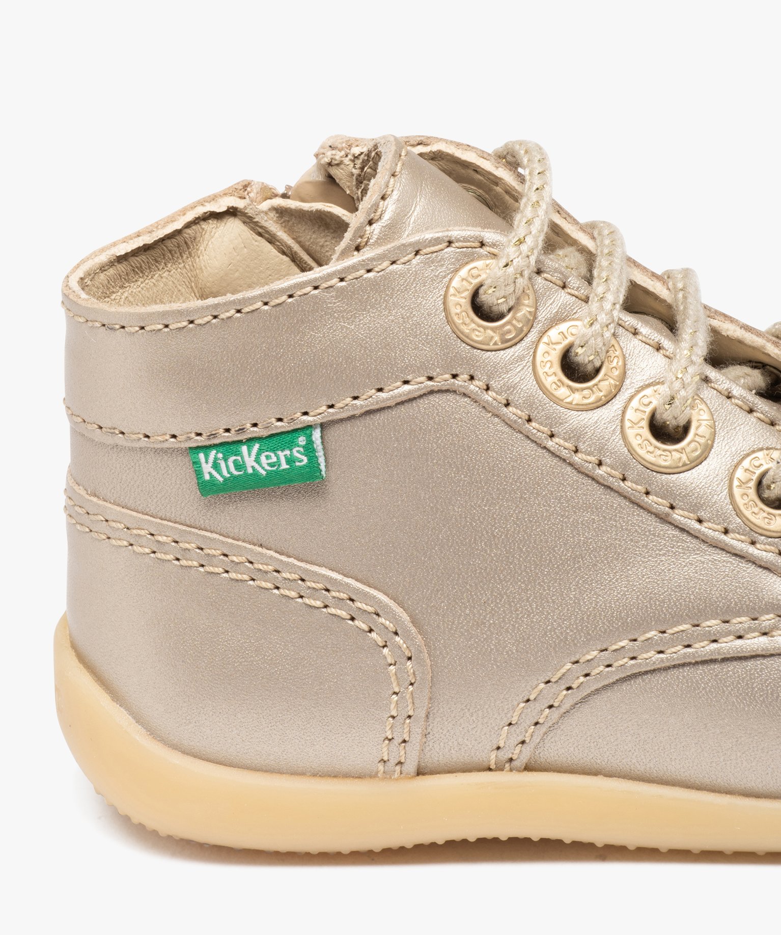 Chaussures premiers pas bébé fille en cuir imprimé fleuri... or | GEMO