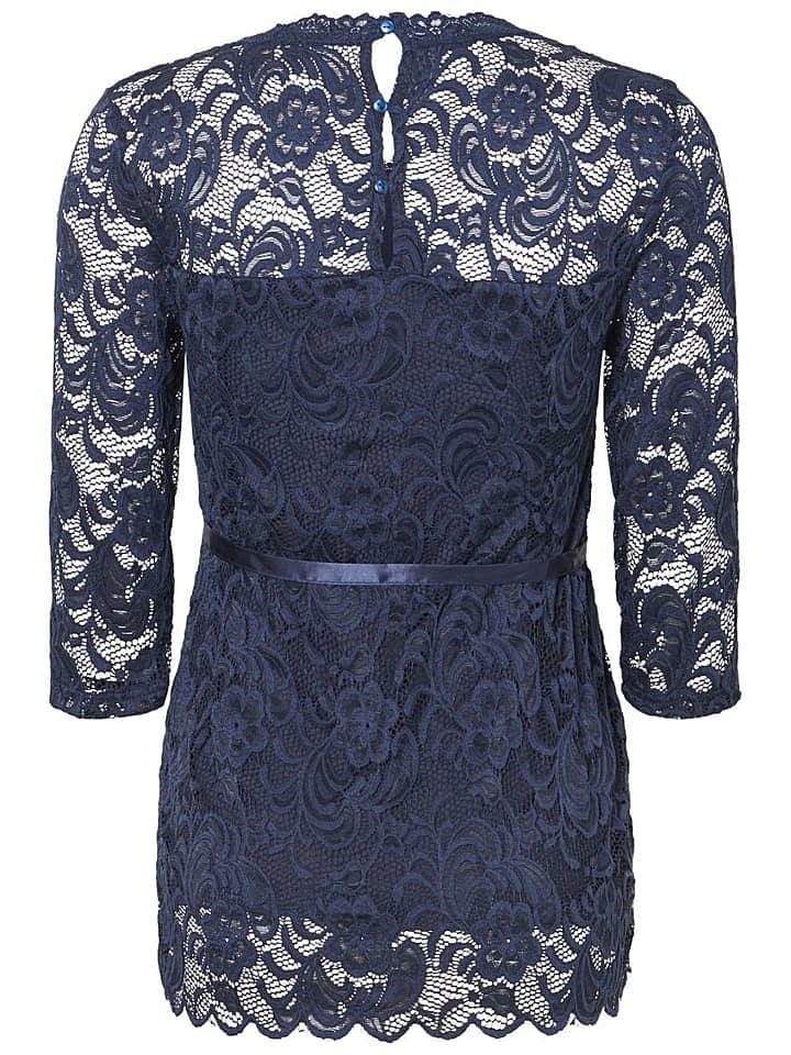mama licious Shirt Umstandstop Spitze MLMIVANA 3/4 WOVEN TOP in Navy günstig kaufen S