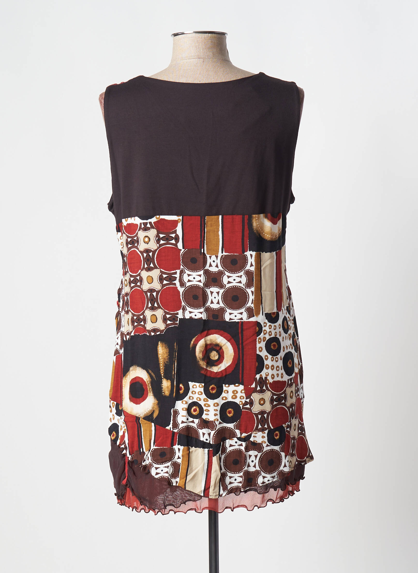 Jean Delfin Tuniquesansmanche Femme couleur marron