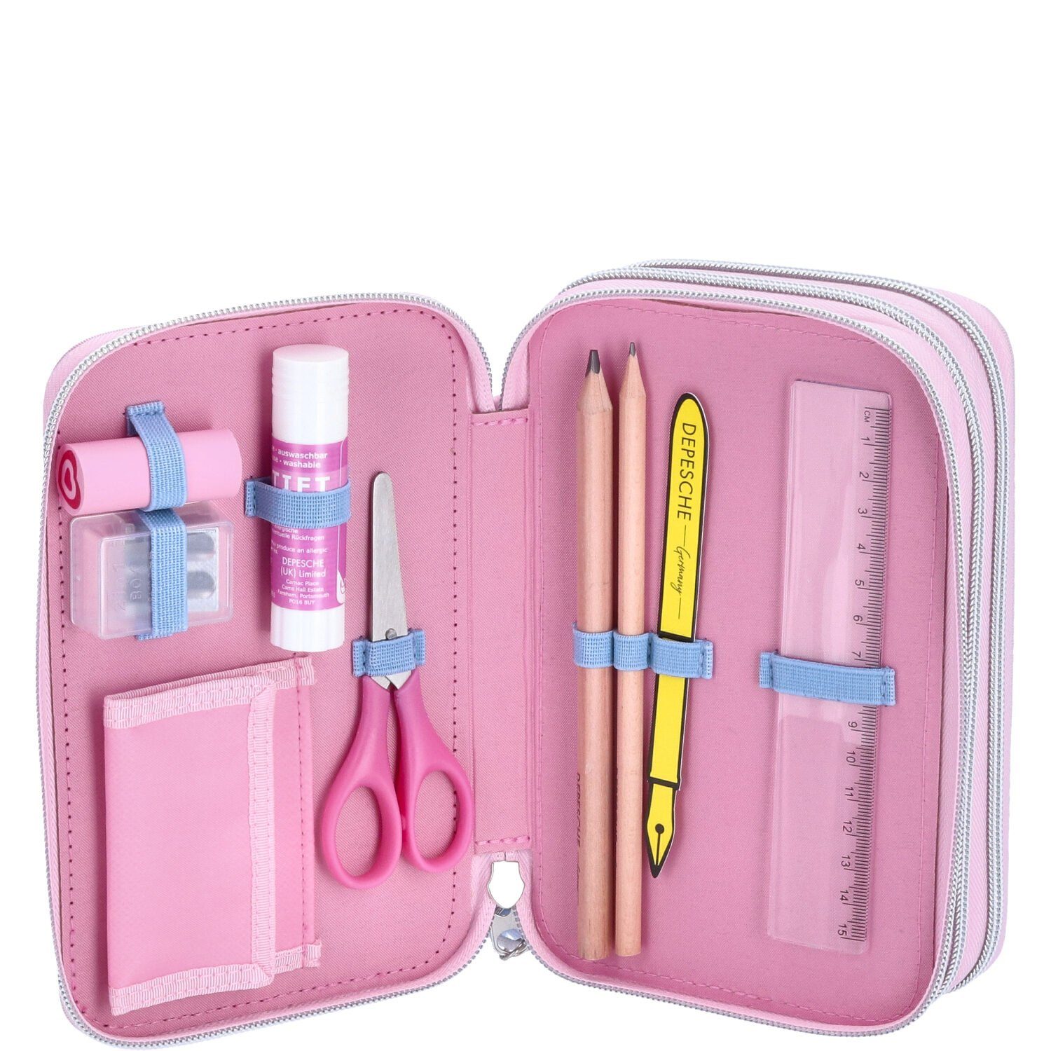 Depesche Federmäppchen Depesche 3-Fach Federtasche TOPModel Ice World rosa, (Stück, Stück)