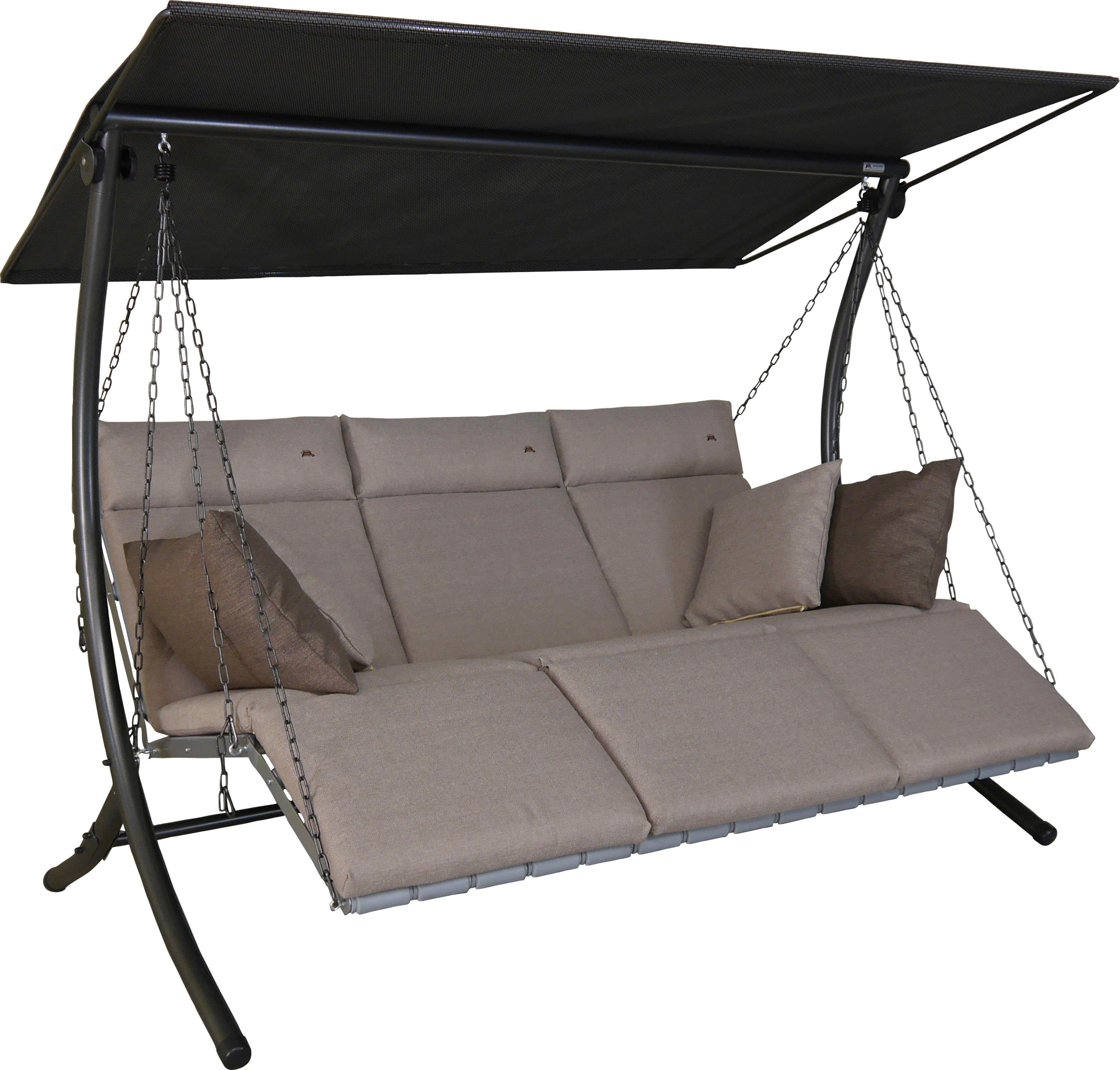 Angerer Freizeitmöbel Hollywoodschaukel Luxus Smart sand, 3-Sitzer, Bettfunktion, BxTxH: 210x145x160 cm