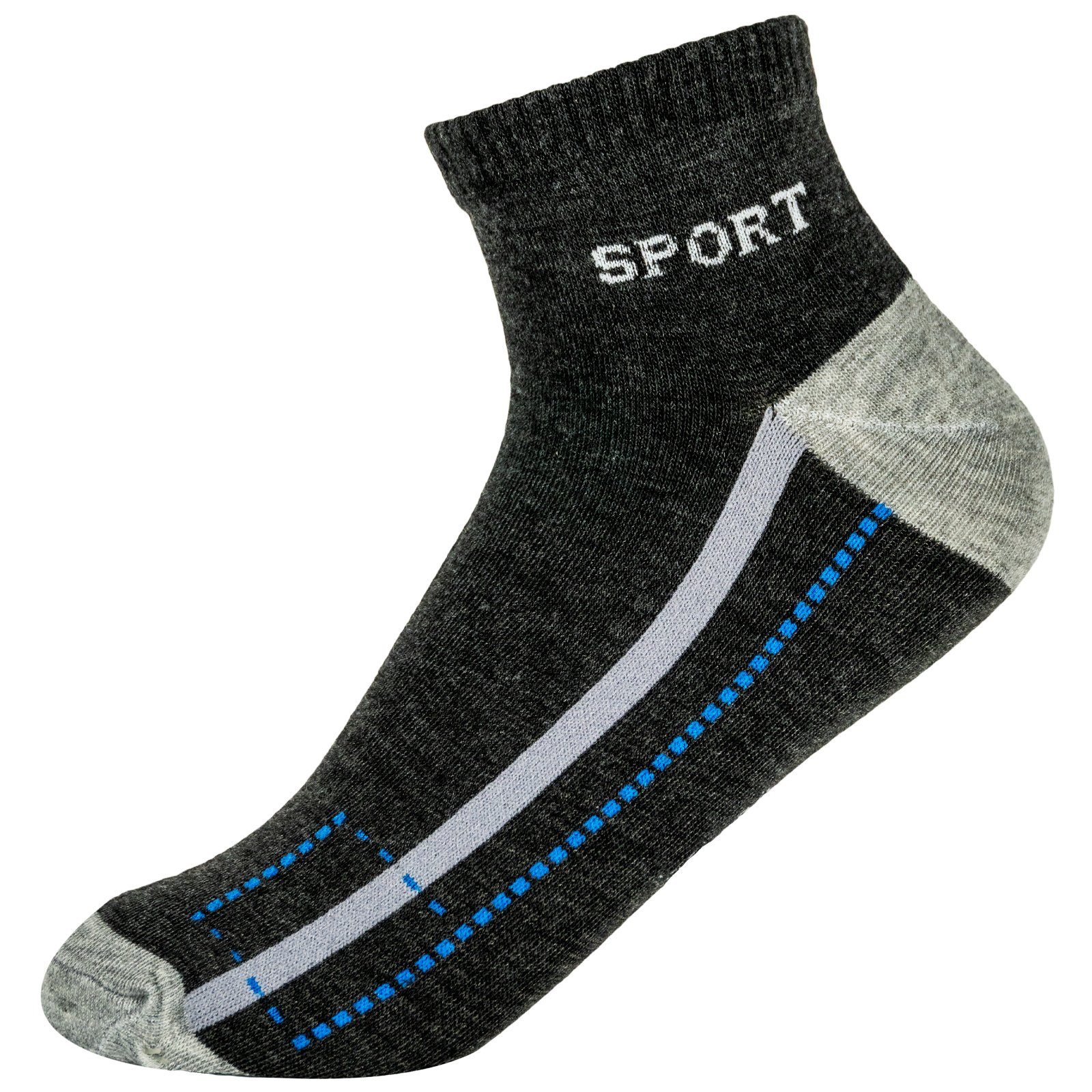 TEXEMP Sneakersocken 12 Paar Sneaker Socken Sport Freizeit Herren Damen Socken Baumwolle Kurz Socken 39-42 43-46 (Packung, 12 Paar)
