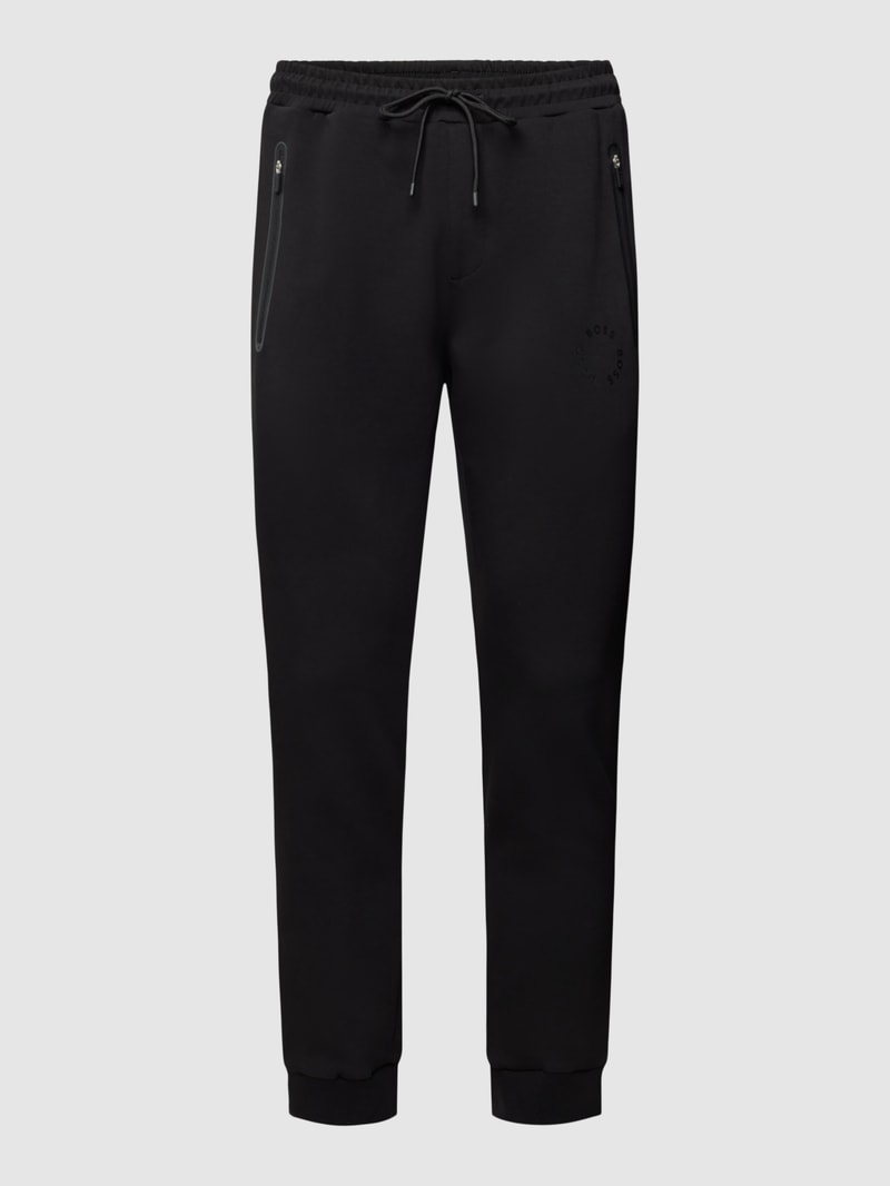 Sweatpants mit Label-Print Modell 'Hadiko' in schwarz