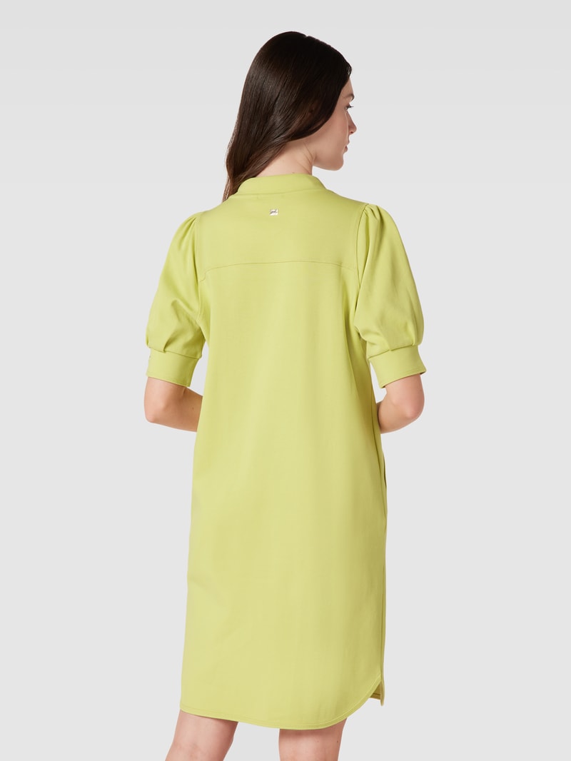 Knielanges Sweatkleid mit Rundhalsausschnitt in neon gelb