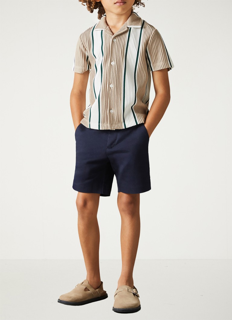 Blusa Reiss Alton com estampa listrada e estrutura canelada.
