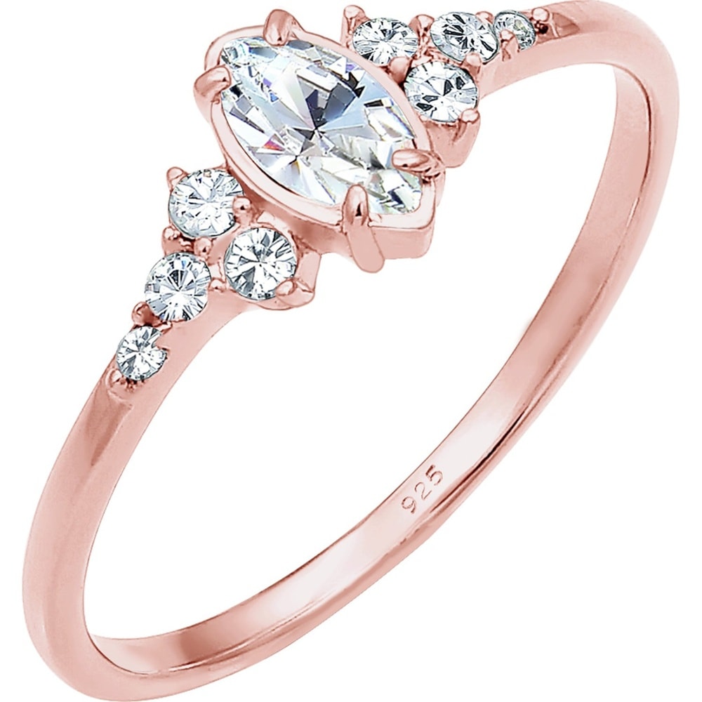 Elli Bague pour femme 925 Argent or rose Bague