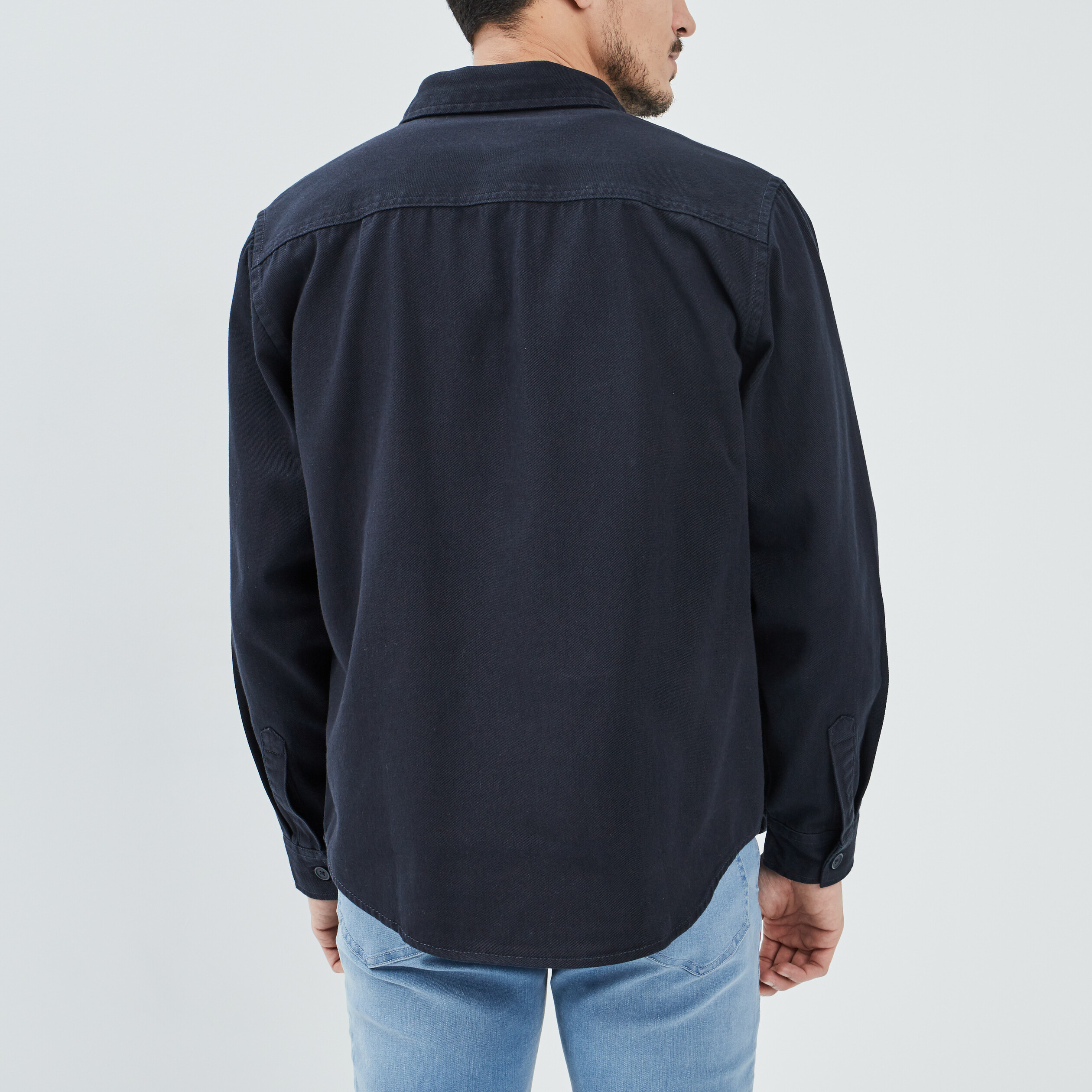 Chemise avec deux poches plaquées bleu marine homme | La Halle