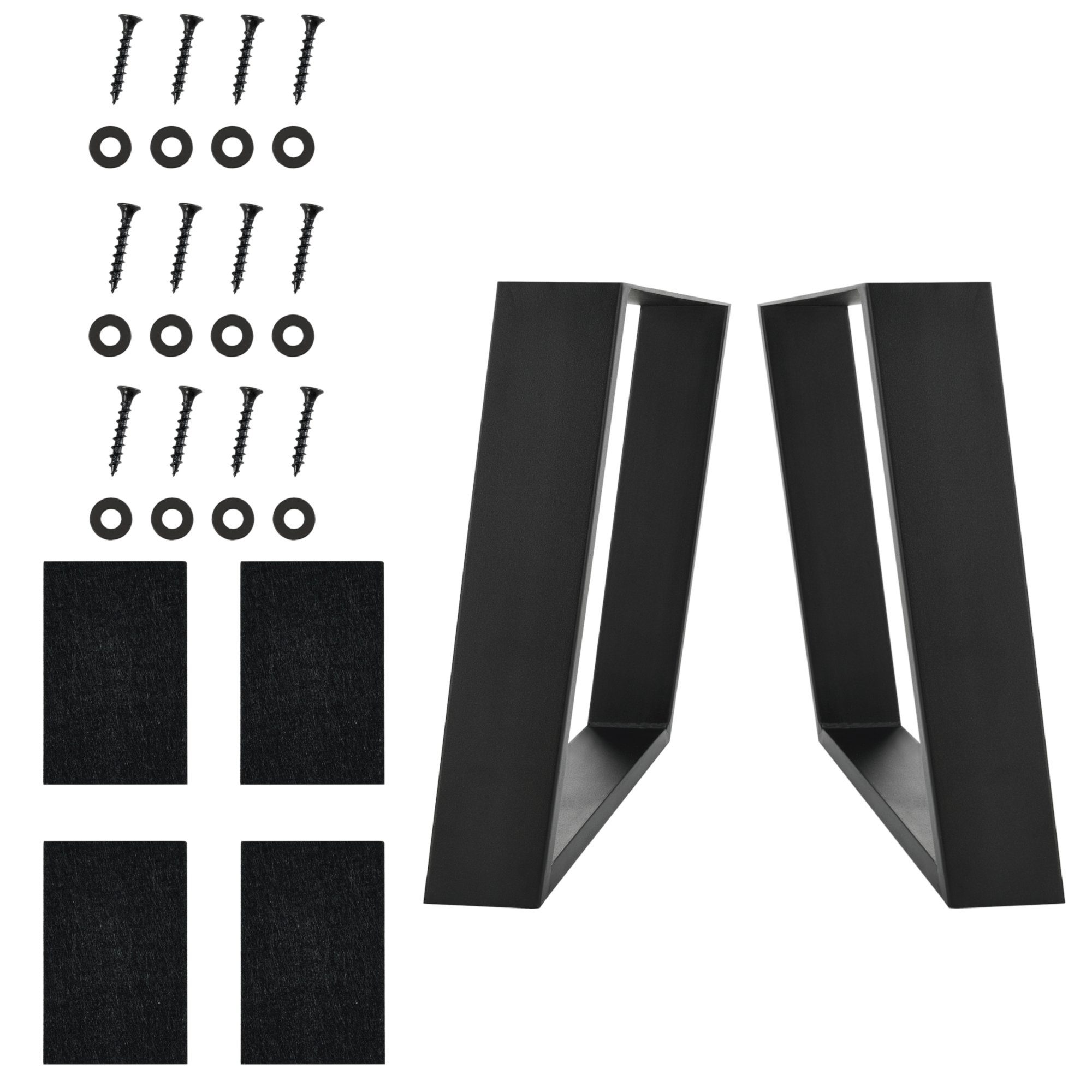 en.casa Tischgestell, Makers DIY Tischuntergestell 2er Set 40x43cm Stahl Schwarz