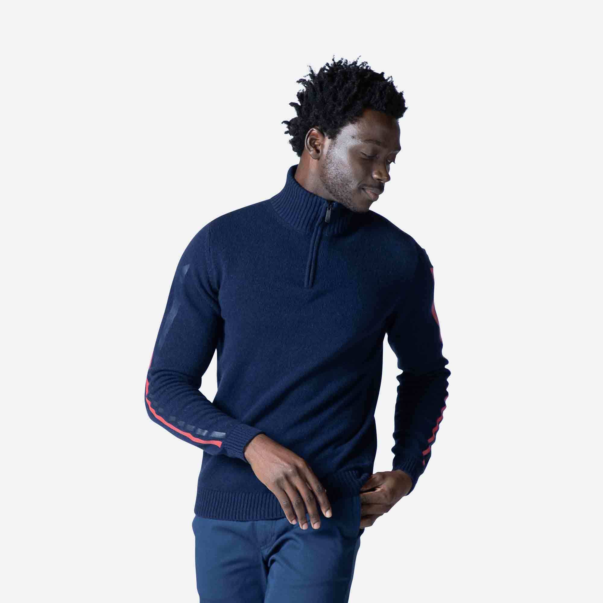 Pull en maille à manches Signature homme